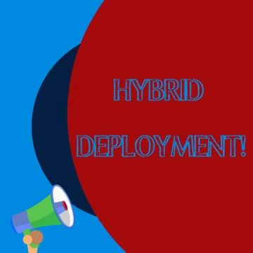 Handwriting text Hybrid Deployment. Concept meaning a combination of onpremises イラスト素材
