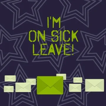 Handwriting text I M On Sick Leave. Concept meaning absence from work school  Stock Illustration