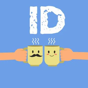 Handwriting text Id. Concept meaning A card or document that serves to identify Stock Illustration