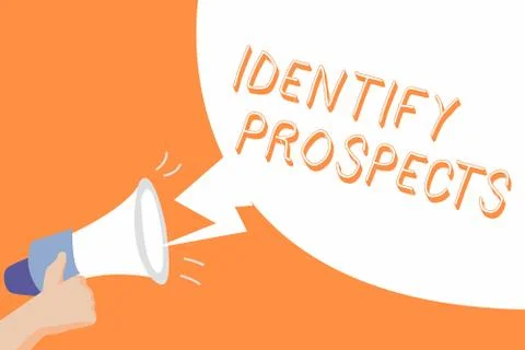 Handwriting text Identify Prospects. Concept meaning Possible client Ideal Stock Illustration