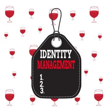 Handwriting text Identity Management. Concept meaning administration of Illustrazione stock
