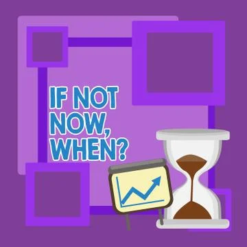 Handwriting text If Not Now When Question. Concept meaning start acting from Stock Illustration