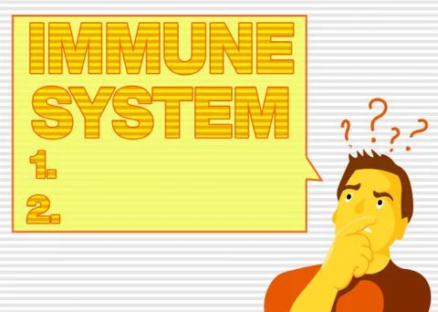 Handwriting text Immune System. Concept meaning Complex network work together to Illustrazione stock