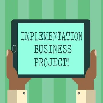 Handwriting text Implementation Business Project. Concept meaning process of Ilustración de archivo