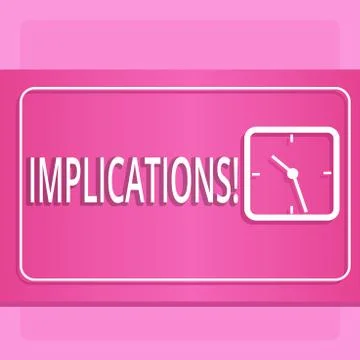 Handwriting text Implications. Concept meaning Conclusion State of being Stock Illustration