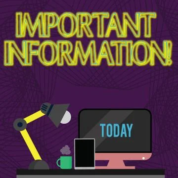 Handwriting text Important Information. Concept meaning valuable facts provided Stock Illustration