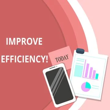 Handwriting text Improve Efficiency. Concept meaning Competency in Stock Illustration