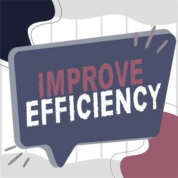 Handwriting text Improve Efficiency. Word for Competency in performance with Illustrazione stock