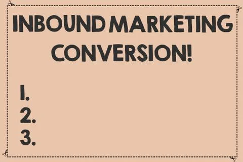 Handwriting text Inbound Marketing Conversion. Concept meaning process of 스톡 일러스트