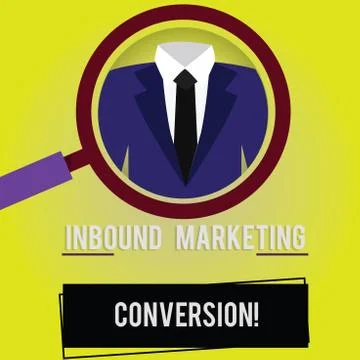 Handwriting text Inbound Marketing Conversion. Concept meaning process of 스톡 일러스트