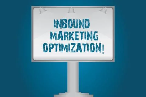 Handwriting text Inbound Marketing Optimization. Concept meaning process of Stock Illustration