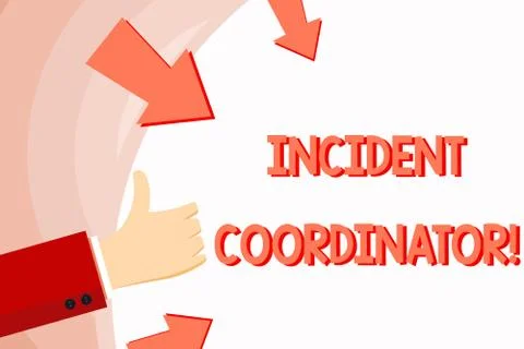 Handwriting text Incident Coordinator. Concept meaning responsible for the Stock Illustration