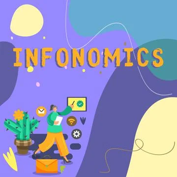 Handwriting text Infonomics. Internet Concept visual image used to represent Stock Illustration