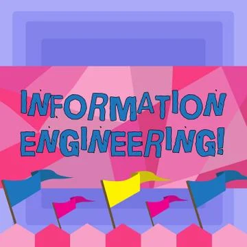 Handwriting text Information Engineering. Concept meaning deals with distribu Stock-Illustration