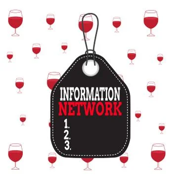 Handwriting text Information Network. Concept meaning computers were linked Stock Illustration