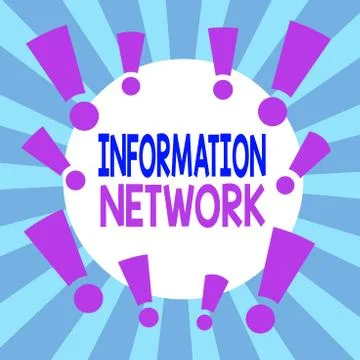 Handwriting text Information Network. Concept meaning computers were linked Stock Illustration