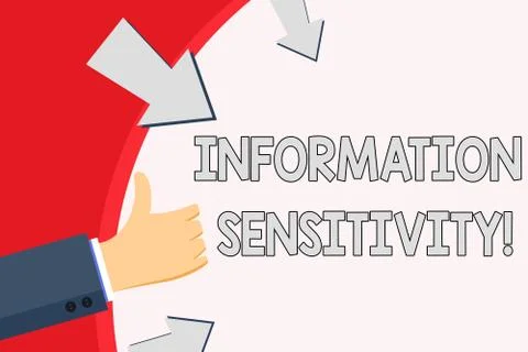 Handwriting text Information Sensitivity. Concept meaning data protected agai 스톡 일러스트