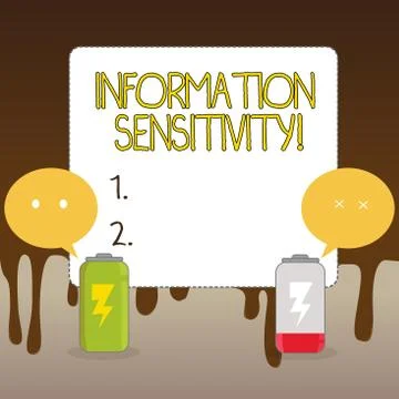 Handwriting text Information Sensitivity. Concept meaning data protected agai Stock Illustration