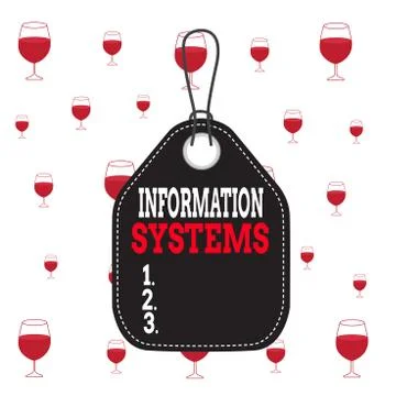 Handwriting text Information Systems. Concept meaning study of systems with a Illustrazione stock