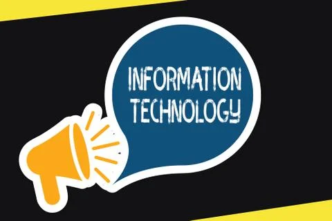 Handwriting text Information Technology. Concept meaning use Systems to Store Stock-Illustration