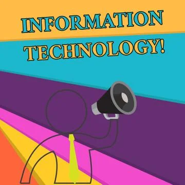 Handwriting text Information Technology. Concept meaning use Systems to Store Stock-Illustration