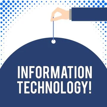 Handwriting text Information Technology. Concept meaning use Systems to Store Stock-Illustration