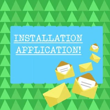 Handwriting text Installation Application. Concept meaning setup of computer  Illustrazione stock