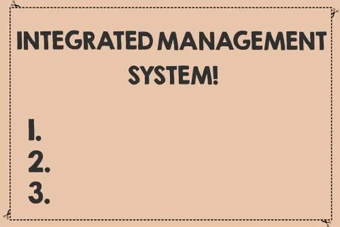 Handwriting text Integrated Management System. Concept meaning combines all Illustrazione stock