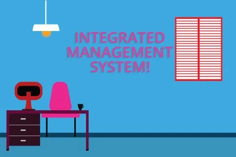 Handwriting text Integrated Management System. Concept meaning combines all 스톡 일러스트