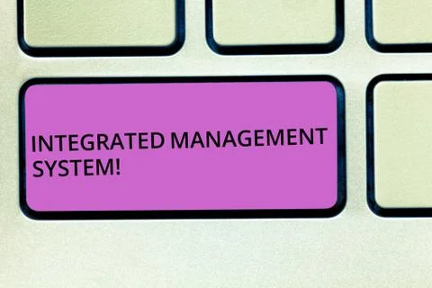 Handwriting text Integrated Management System. Concept meaning combines all Foto stock