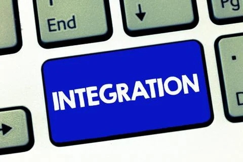 Handwriting text Integration. Concept meaning Action or process integrating Stock Photos
