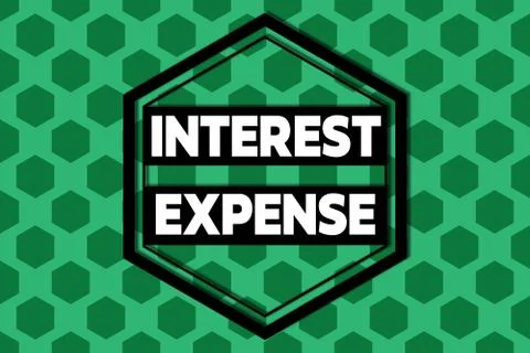 Handwriting text Interest Expense. Concept meaning cost of debt that has Ilustração Stock
