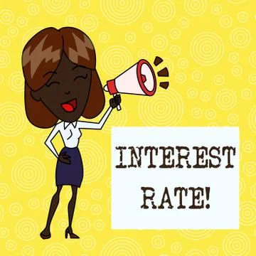 Handwriting text Interest Rate. Concept meaning percentage of principal charg Stockillustratie