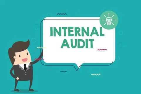 Handwriting text Internal Audit. Concept meaning Evaluates the effectiveness of 库存插图