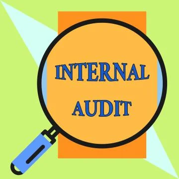 Handwriting text Internal Audit. Concept meaning Evaluates the effectiveness of Illustrazione stock