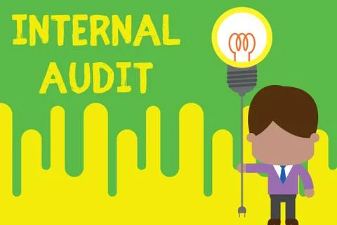 Handwriting text Internal Audit. Concept meaning Evaluates the effectiveness of Illustrazione stock