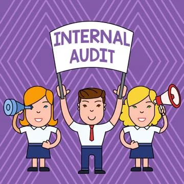 Handwriting text Internal Audit. Concept meaning Evaluates the effectiveness of Stockillustratie