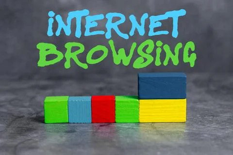 Handwriting text Internet Browsing. Word Written on Act of looking through a set 写真素材