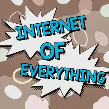 Handwriting text Internet Of Everything. Word Written on smart modern city and 스톡 일러스트