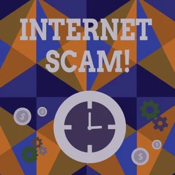 Handwriting text Internet Scam. Concept meaning type of fraud or scam which m Stock Illustration