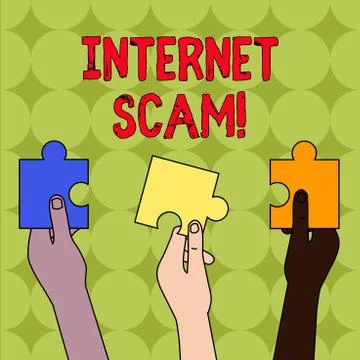 Handwriting text Internet Scam. Concept meaning type of fraud or scam which Stock Illustration