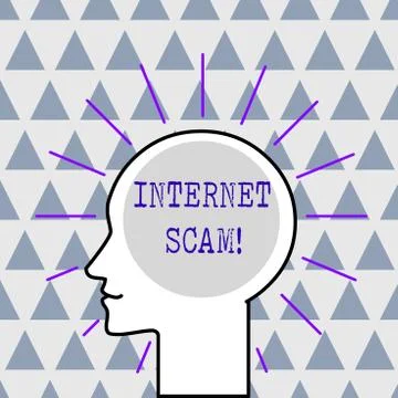 Handwriting text Internet Scam. Concept meaning type of fraud or scam which Stock Illustration