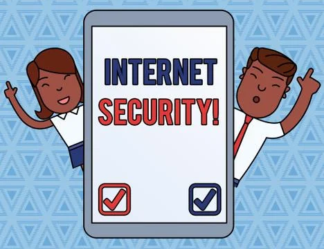 Handwriting text Internet Security. Concept meaning security that deals exactly 库存插图