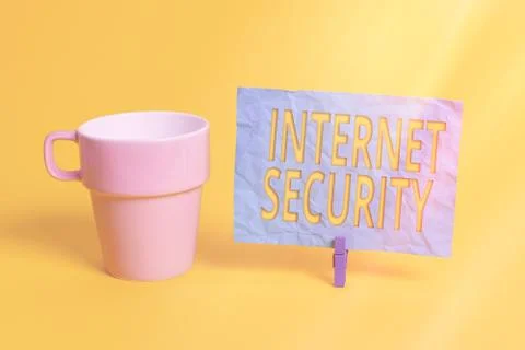 Handwriting text Internet Security. Concept meaning process to protect against Foto stock