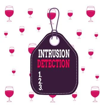 Handwriting text Intrusion Detection. Concept meaning monitors a network or Illustrazione stock