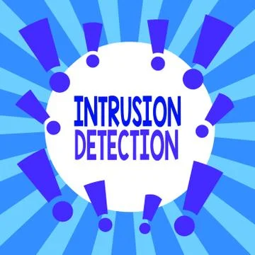 Handwriting text Intrusion Detection. Concept meaning monitors a network or Illustrazione stock