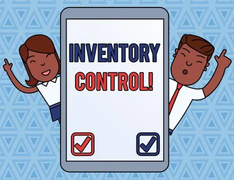 Handwriting text Inventory Control. Concept meaning regulating and maximising 库存插图