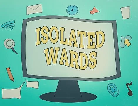 Handwriting text Isolated Wards. Concept meaning far away from places or showing Stock-Illustration