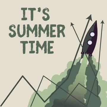 Handwriting text It S Summer Time. Concept meaning Relax sunny hot season of the 스톡 일러스트
