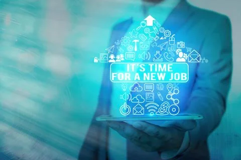 Handwriting text It S Time For A New Job. Concept meaning having paid position Stock Photos